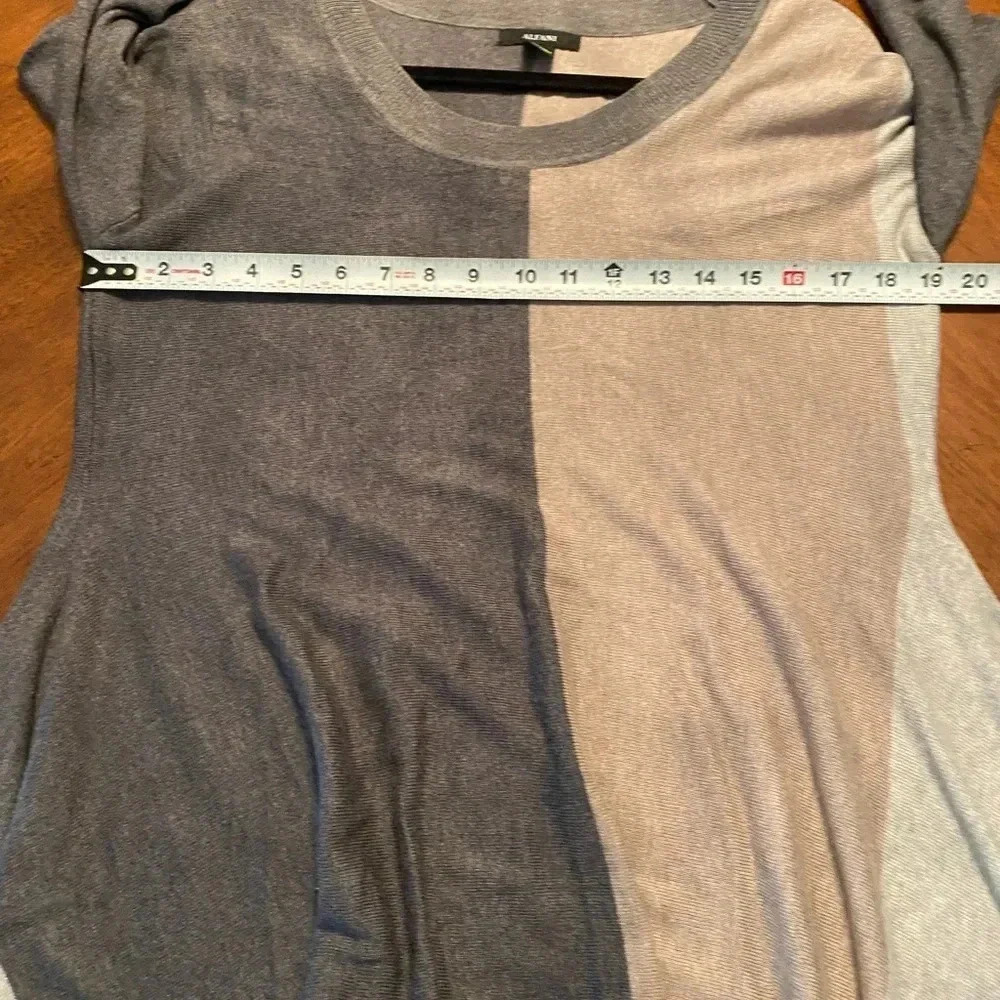 Alfani Women’s Color-block Roused Sleeve Wool Crewneck Fall Sweater Like New M - Picture 5 of 8